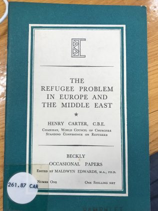 Rev Henry Carter, pioneer of the Methodist Refugee Fund, forerunner of All We Can