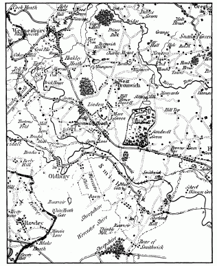 1775 Map of West Bromwich Public Domain