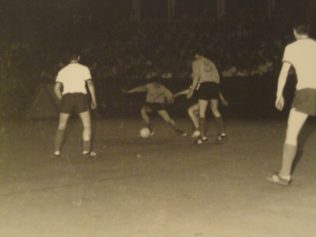 Eamonn Staunton is on the ball as Kevin Woods (5) looks on.